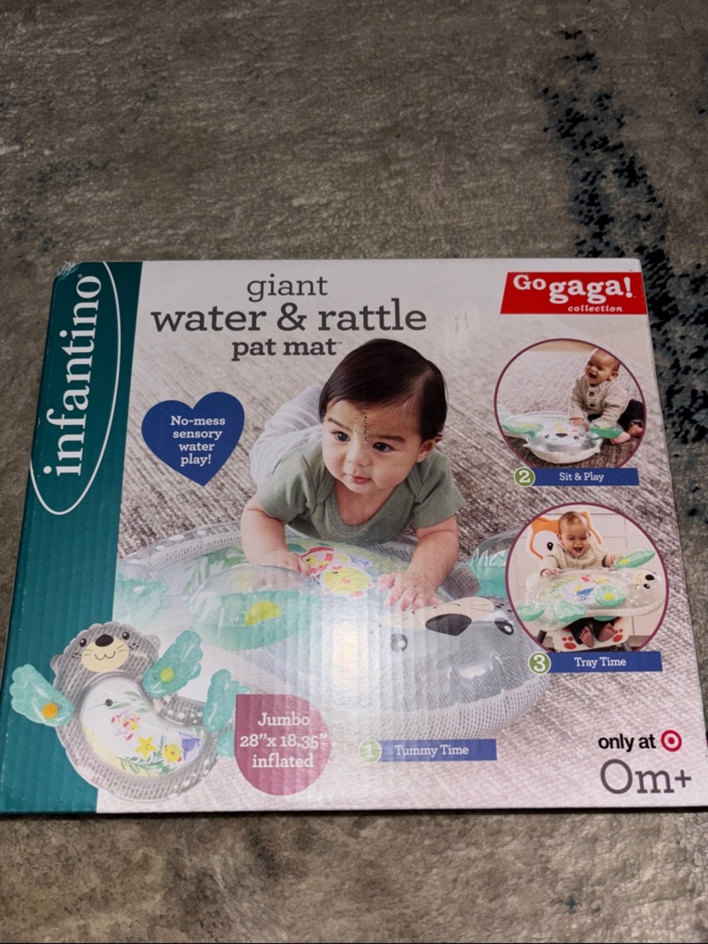 Infantino Gray & Teal Water & Rattle Play Mat